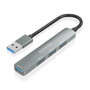 Aisens Hub USB 3.0 de Aluminio 4 Puertos Gris 10cm