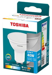 Toshiba LED Essential GU10 5.5W 6500K Bombilla Foco Luz Blanca Fría (Modelo: GU10 5.5W 6500K)