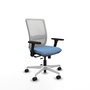 PIQUERAS Y CRESPO Silla de oficina Haches con mecanismo Sincro/Traslack, Azul cielo y Blanco
