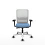 PIQUERAS Y CRESPO Silla de oficina Haches con mecanismo Sincro/Traslack, Azul cielo y Blanco