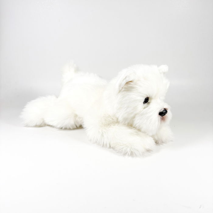 DEQUBE Peluche Terrier Blanco Tumbado 25Cm 939D00291 Bocalan