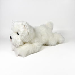 DEQUBE Peluche Terrier Blanco Tumbado 25Cm 939D00291 Bocalan