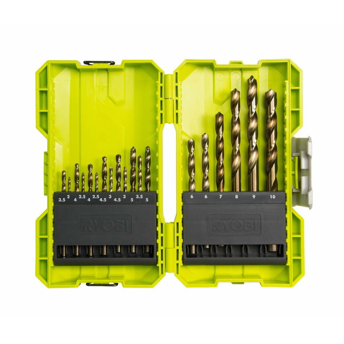 Ryobi Caja de 19 Brocas HSS Metal ø 2-10 mm