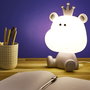 Home Deco Kids Luz Quitamiedos Led Hipopótamo Infantil 100 Leds 1W USB 6500-7000K 15x25cm