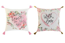 DKD Home Decor Surtido23 Cojín Romantico Multicolor 5 x 45 x 45 cm (2 Unidades) Poliéster