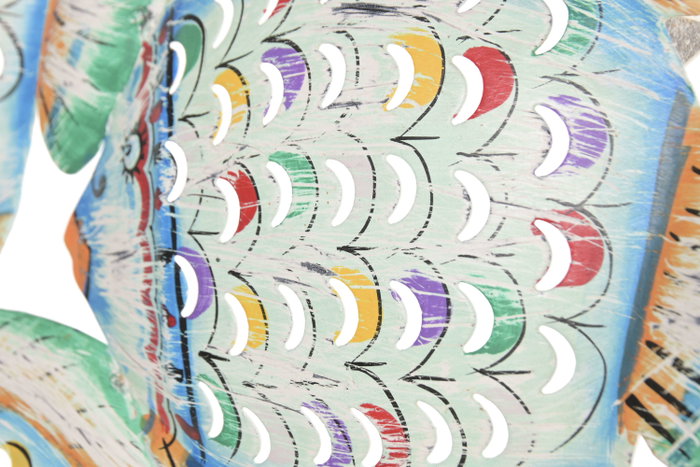 DKD Home Decor Decoración de pared de metal con peces, Azul y Multicolor DKD Home Decor Decoración de pared de metal con peces, Azul y Multicolor