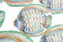 DKD Home Decor Decoración de pared de metal con peces, Azul y Multicolor