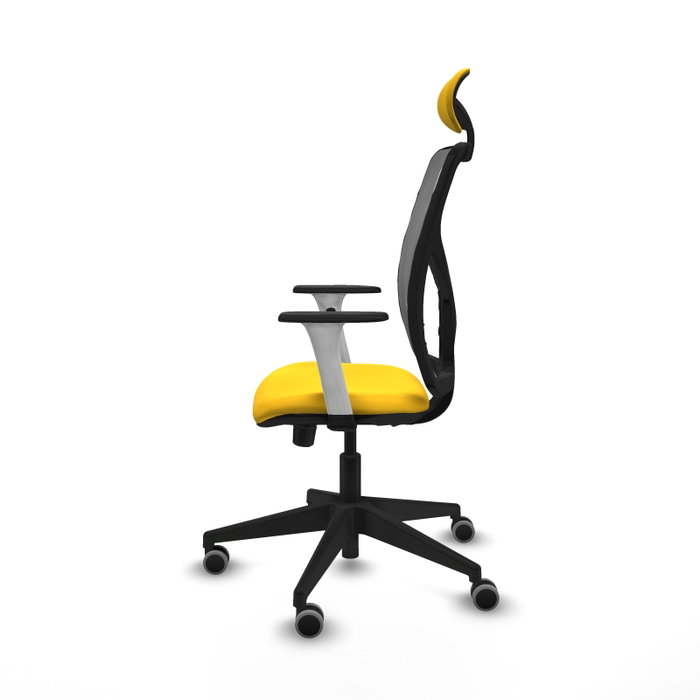 PIQUERAS Y CRESPO Silla de oficina Motilla con mecanismo Sincro/Traslack, Amarillo y Gris