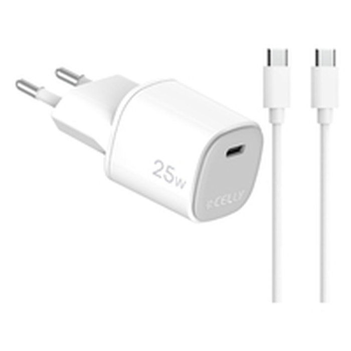 Celly Cargador GaN 25W 1C + Cable USB C a C