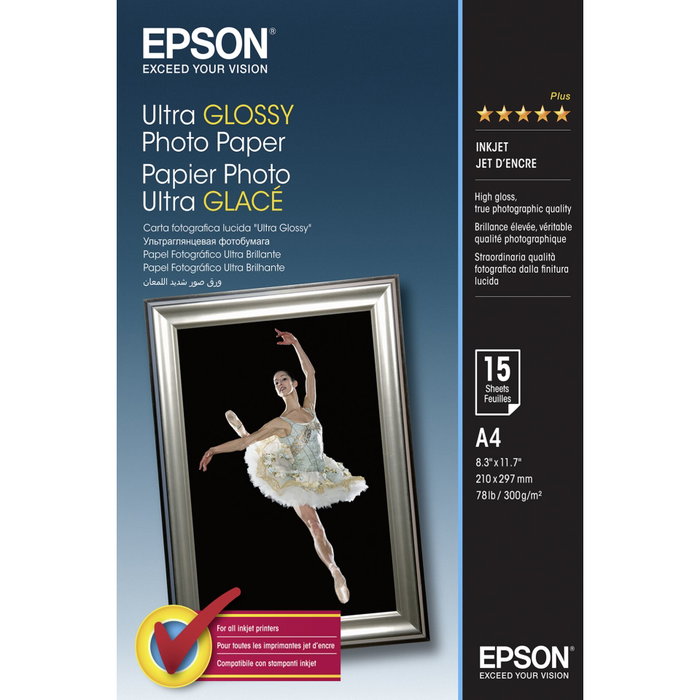 Epson Ultra Glossy Photo Paper A4, 15 hojas, 300 g/m² Epson Ultra Glossy Photo Paper A4, 15 hojas, 300 g/m²