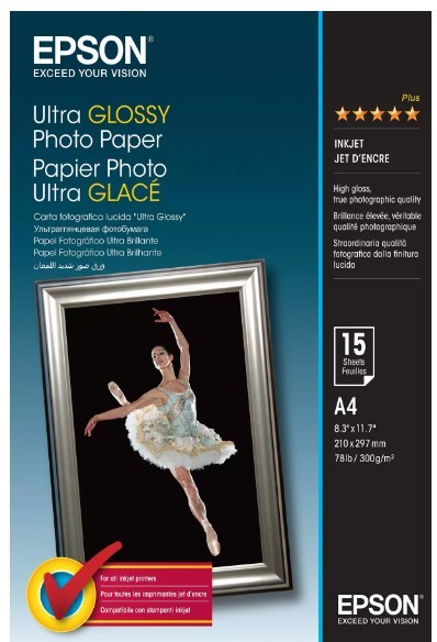 Epson Ultra Glossy Photo Paper A4, 15 hojas, 300 g/m² Epson Ultra Glossy Photo Paper A4, 15 hojas, 300 g/m²