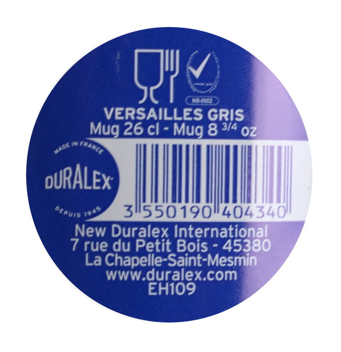 Duralex Mug Apilable Gris 26 cl Versailles (72 Unidades)