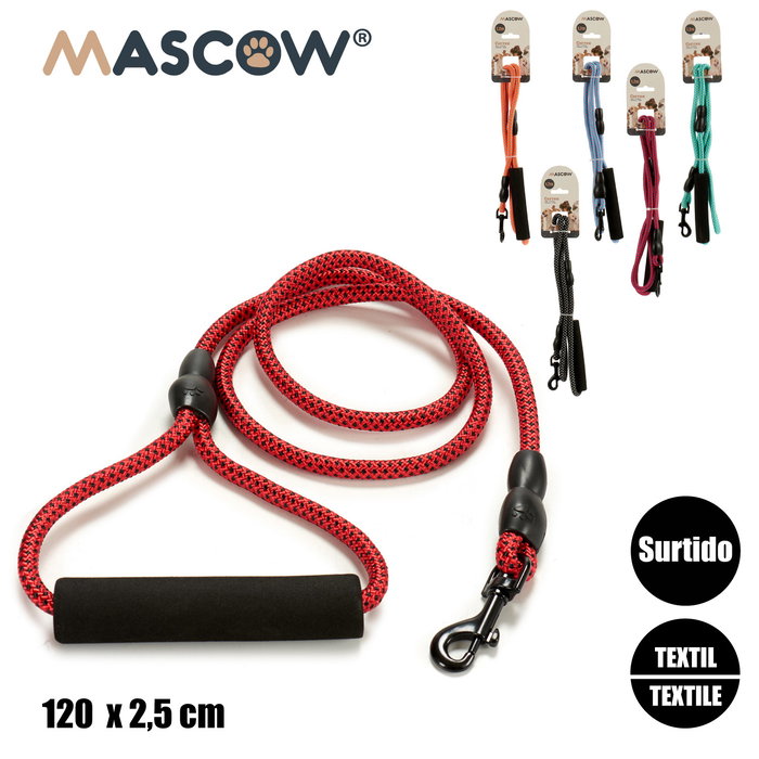 Mascow Correa para Mascota 1.2M - Colores Surtidos (Azul, Naranja, Negro, Rojo, Rosa, Verde) (Set de 24) Mascow Correa para Mascota 1.2M - Colores Surtidos (Azul, Naranja, Negro, Rojo, Rosa, Verde) (Set de 24)