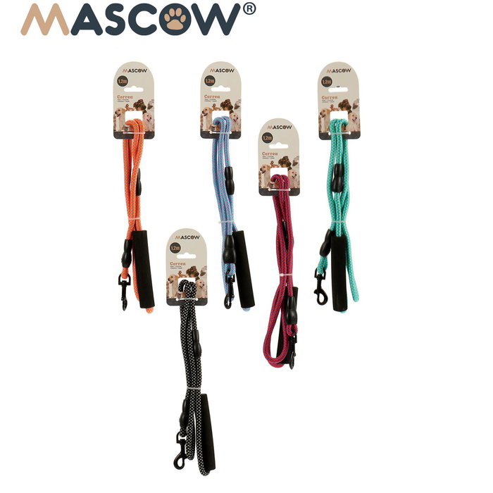 Mascow Correa para Mascota 1.2M - Colores Surtidos (Azul, Naranja, Negro, Rojo, Rosa, Verde) (Set de 24) Mascow Correa para Mascota 1.2M - Colores Surtidos (Azul, Naranja, Negro, Rojo, Rosa, Verde) (Set de 24)