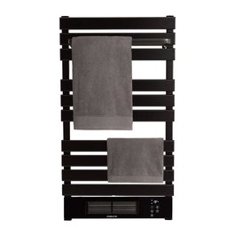 Yoevu Kit radiador toallero 500 1500 W con repisa extra y ganchos, color negro
