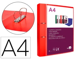 Liderpapel Carpeta de Anillas Mixtas Rojo Translucido DIN A4