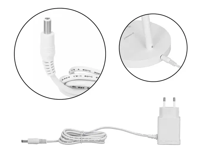 Q-connect Lámpara Escritorio LED 6W 360lm Táctil 3 Niveles Luz Nocturna Cabeza Orientable Blanco