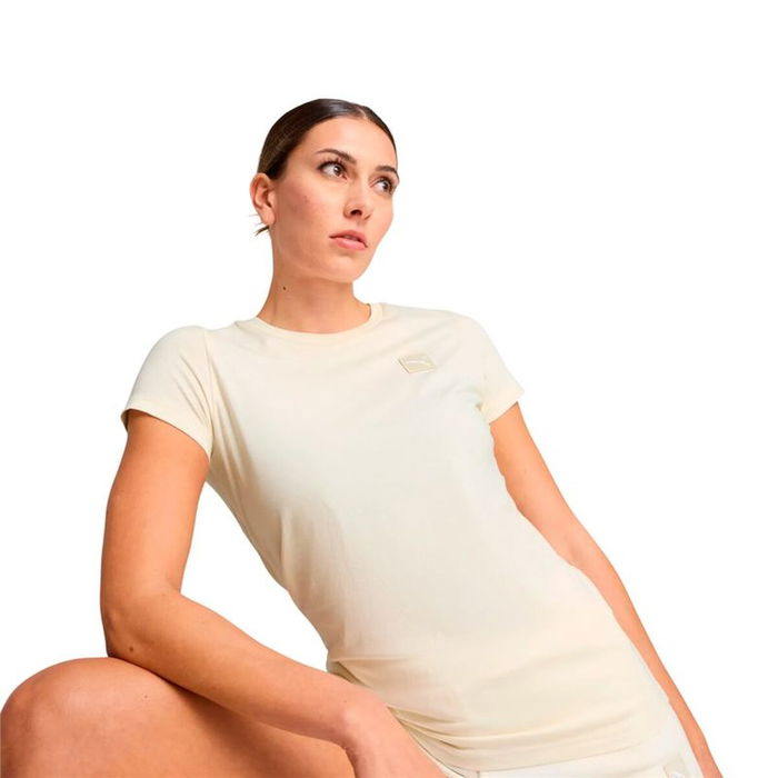 Camiseta de Manga Corta Mujer Puma Essentials Elevated Beige