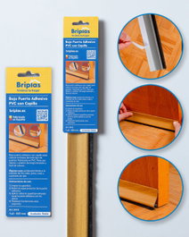 BRIPLAS Bajo Puerta Adhesivo PVC con Cepillo 93 cm Roble