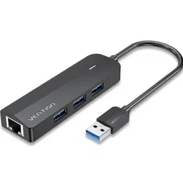 Vention CHNBB Hub USB 3.0 con RJ45 y 3xUSB, Carga PD