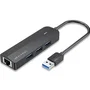 Vention CHNBB Hub USB 3.0 de 3 Puertos 5 en 1 con Adaptador Ethernet Gigabit RJ45 y Puerto MicroUSB PD para Carga