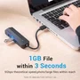 Vention CHNBB Hub USB 3.0 de 3 Puertos 5 en 1 con Adaptador Ethernet Gigabit RJ45 y Puerto MicroUSB PD para Carga
