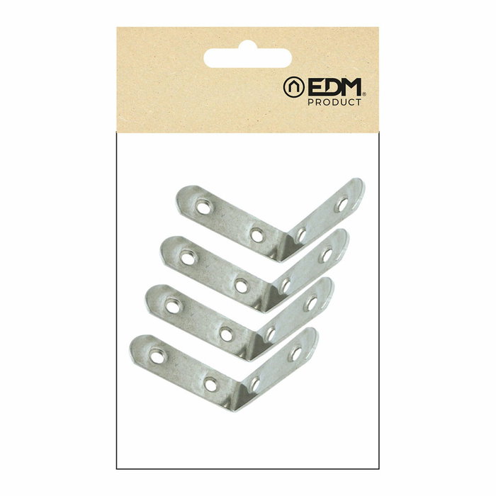 Edm Ángulo de refuerzo AN24 de acero zincado, 50 x 50 x 16 mm, 4 uds