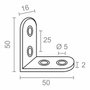 Edm Ángulo de refuerzo AN24 de acero zincado, 50 x 50 x 16 mm, 4 uds