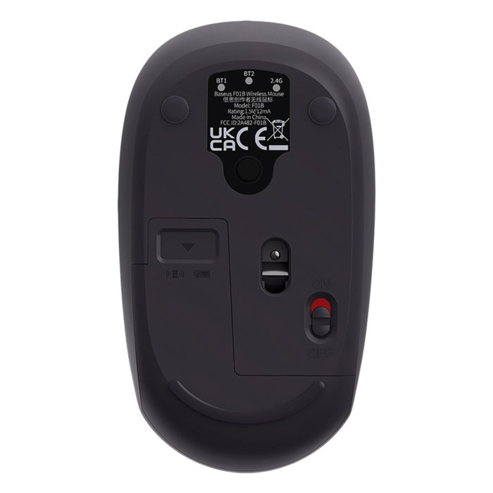 Baseus F01B Tri-Mode Mouse, Gris escarcha