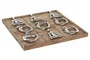 DKD Home Decor Juego de Mesa Tres en Raya en Mango y Aluminio