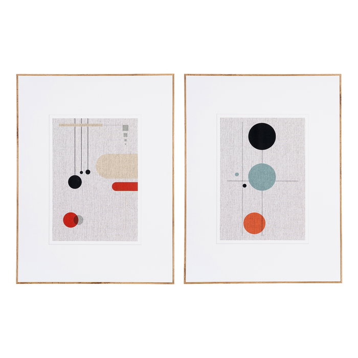Cuadro Abstracto 2/M Madera Impreso 60 X 3 X 80 cm (Set de 2) Cuadro Abstracto 2/M Madera Impreso 60 X 3 X 80 cm (Set de 2)