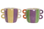 DKD Home Decor Macetero Dolomite 22,5x16x15 Pack de 2 Surtido Multicolor