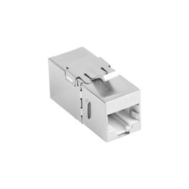 Lanberg Adaptador RJ45 Cat6 FTP Hembra/Hembra, Conector de Red Blindado F/UTP, Acero Inoxidable, Compatible con Cables Cat6 y Cat5e, 1 Unidad