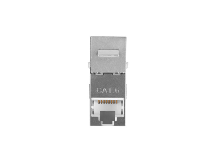 Lanberg Adaptador RJ45 Cat6 FTP Hembra/Hembra, Conector de Red Blindado F/UTP, Acero Inoxidable, Compatible con Cables Cat6 y Cat5e, 1 Unidad