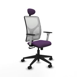 PIQUERAS Y CRESPO Silla de oficina Motilla con mecanismo Sincro, morada y blanca