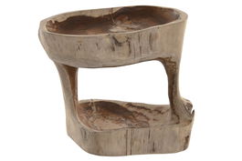 DKD Home Decor Bandeja Decoracion Indo 1c25 Natural Teca 25 x 26 x 27 cm (2 Unidades)