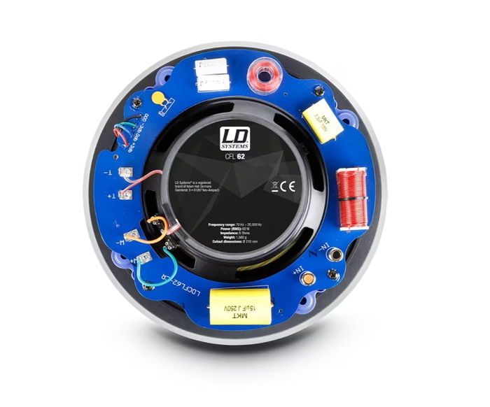 LD Systems LDCFL62 Altavoz de Pared Integración Serie Contractor Sin Marco de 2 Vías, 6.5", Blanco