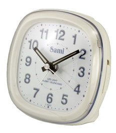 SAMI Despertador Mediano Cuadrado Silencioso con Luz Azul, Azul