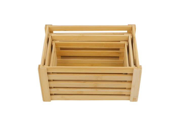 Inde Set 3 Cajas Bambú Organización 30.5x23x15.2 cm y 28x18 cm (6 Unidades)