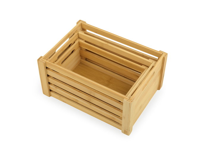 Inde Set 3 Cajas Bambú Organización 30.5x23x15.2 cm y 28x18 cm (6 Unidades)