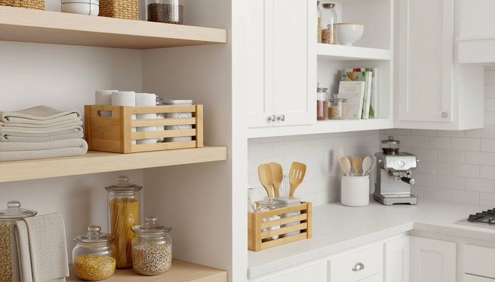 Inde Set 3 Cajas Bambú Organización 30.5x23x15.2 cm y 28x18 cm (6 Unidades)