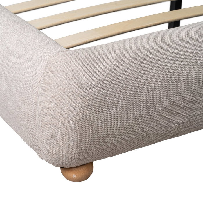 Cama Beige Tejido Dormitorio 160 X 217 X 94 cm