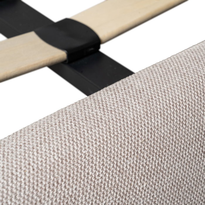 Cama Beige Tejido Dormitorio 160 X 217 X 94 cm