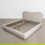 Cama Beige Tejido Dormitorio 160 X 217 X 94 cm