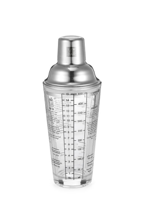 Inde My Bar Coctelera de Vidrio con Tapa de Acero 450 ml 19 cm (12 Unidades)