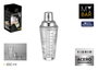 Inde My Bar Coctelera de Vidrio con Tapa de Acero 450 ml 19 cm (12 Unidades)