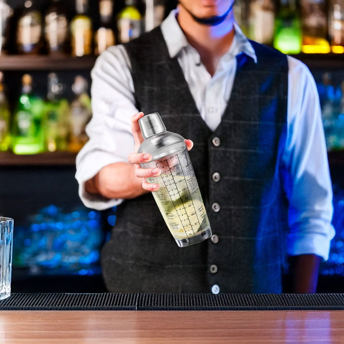 Inde My Bar Coctelera de Vidrio con Tapa de Acero 450 ml 19 cm (12 Unidades)