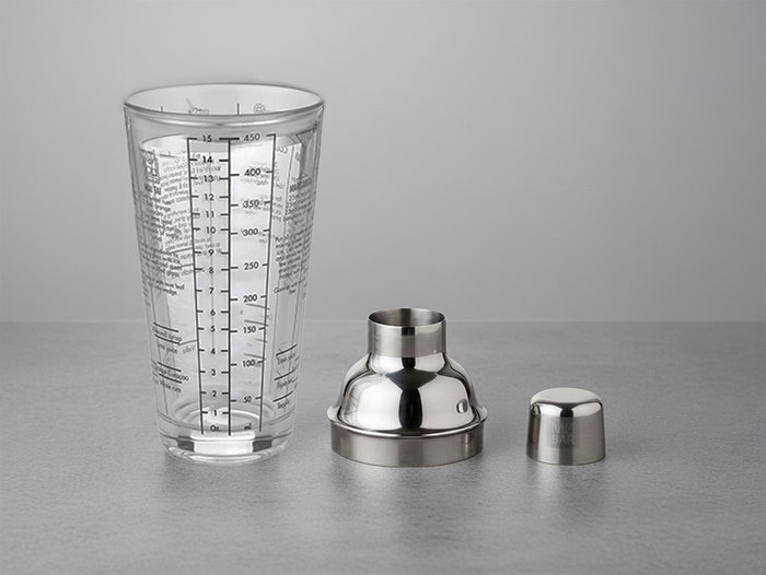 Inde My Bar Coctelera de Vidrio con Tapa de Acero 450 ml 19 cm (12 Unidades)