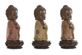 DKD Home Decor Figura de Buda en Resina Surtida de 3 Piezas