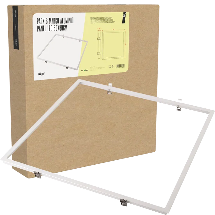 BX3 Light Pack de 6 Marcos de Aluminio para Panel LED BX3-AF-600x600 - Compatible con Paneles 600x600 mm BX3 Light Pack de 6 Marcos de Aluminio para Panel LED BX3-AF-600x600 - Compatible con Paneles 600x600 mm